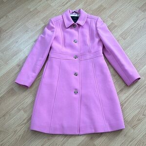 J Crew double cloth long pink coat
